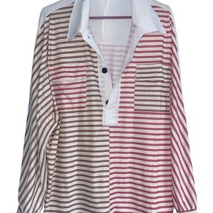 Striped Half Button Shirt